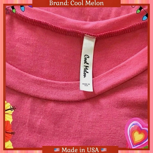 COOL MELON NWOT XL CORAL/YELLOW FLORAL TSHIRT CASUAL COTTAGECORE LIGHTWEIGHT - Picture 2 of 11